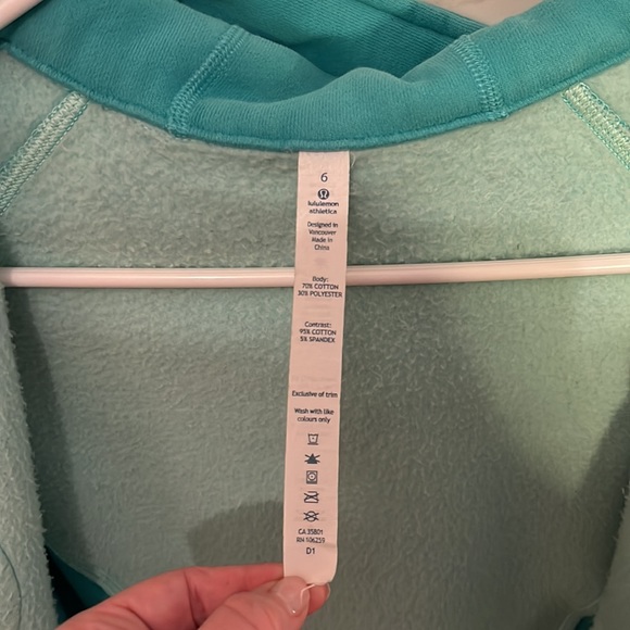 Lululemon turquoise fleece scuba full zip hoodie - Picture 4 of 10